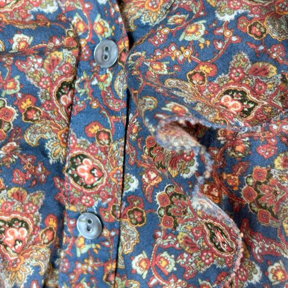 Sundance top blouse Medium floral cotton ruffle Outlander floral lightweight - Picture 9 of 15